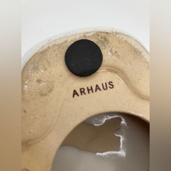 Arhaus White Lotus Water Lily Ceramic Centerpiece HEAVY Candle Holder - Picture 4 of 9